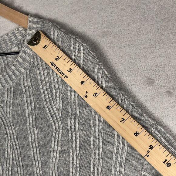VINCE Wool Cashmere Sweater Sz M Gray Long Sleeve Split Waist - Picture 9 of 12